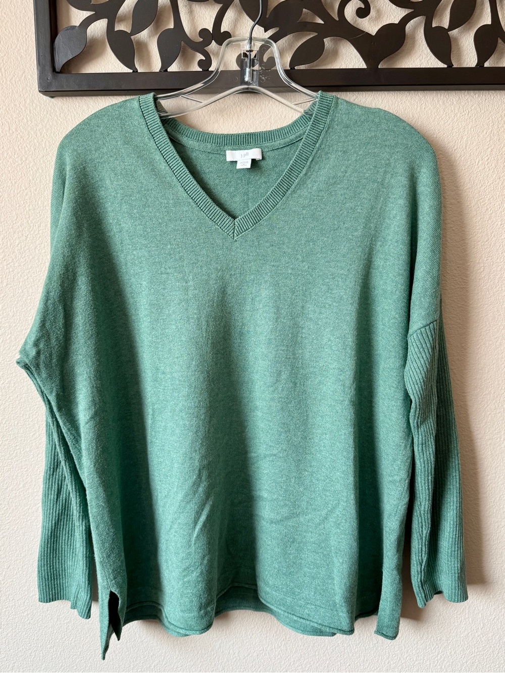 J. Jill V-Neck Sweater in Green